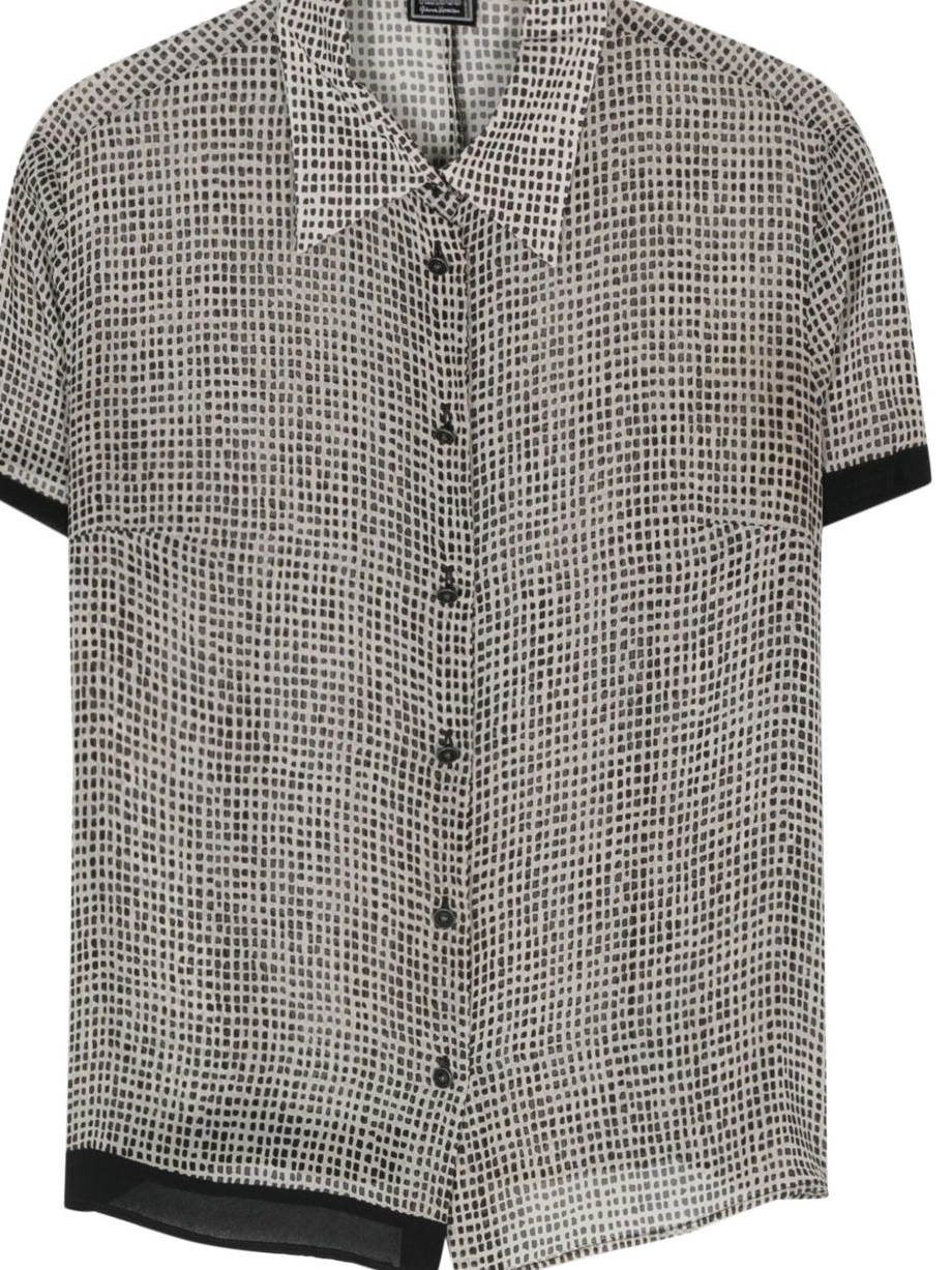 silk geometric-print Women Versace shirt 2000s 0505